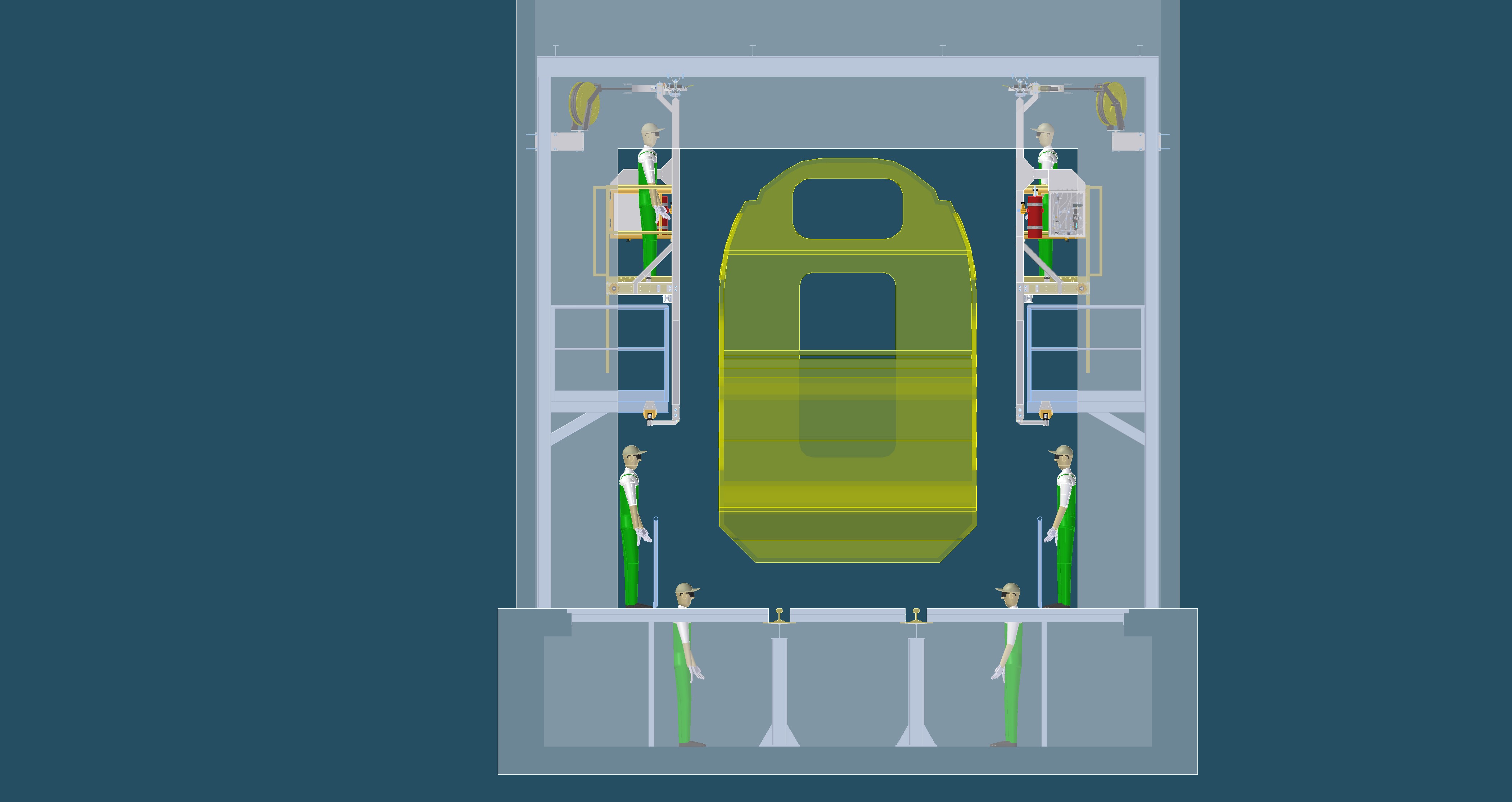Stadler – Szemcseszóró kocsi - Pályára illesztve